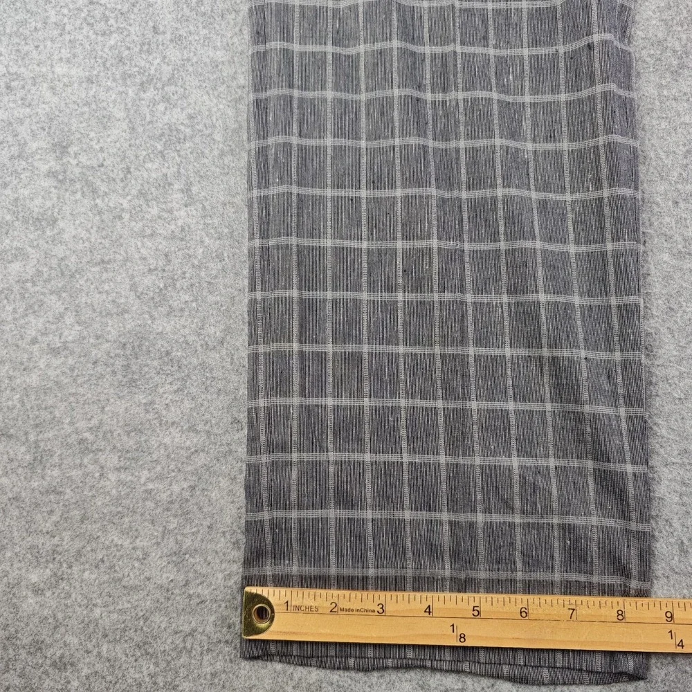 Banana Republic Pants Mens 36x30 Gray Windowpane Plaid Linen Blend Slim Fit